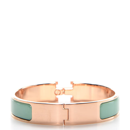 Hermes Enamel Narrow Clic Clac H Bracelet PM Vert Aqua 3 of 5