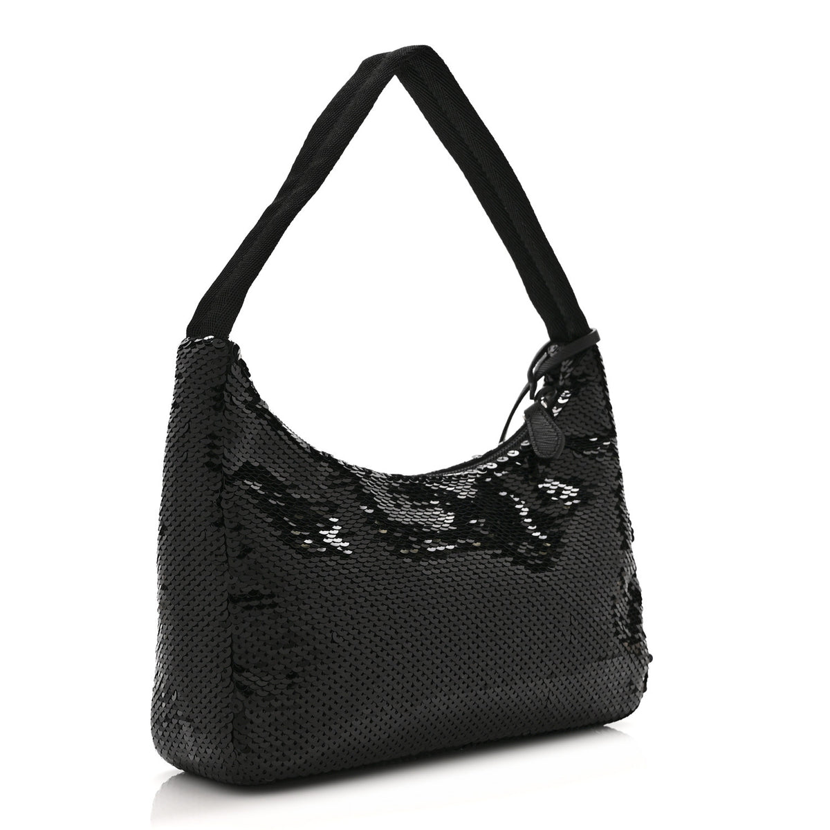 Prada Paillettes Sequin Mini Re-Edition 2000 Bag Black White 3 of 10