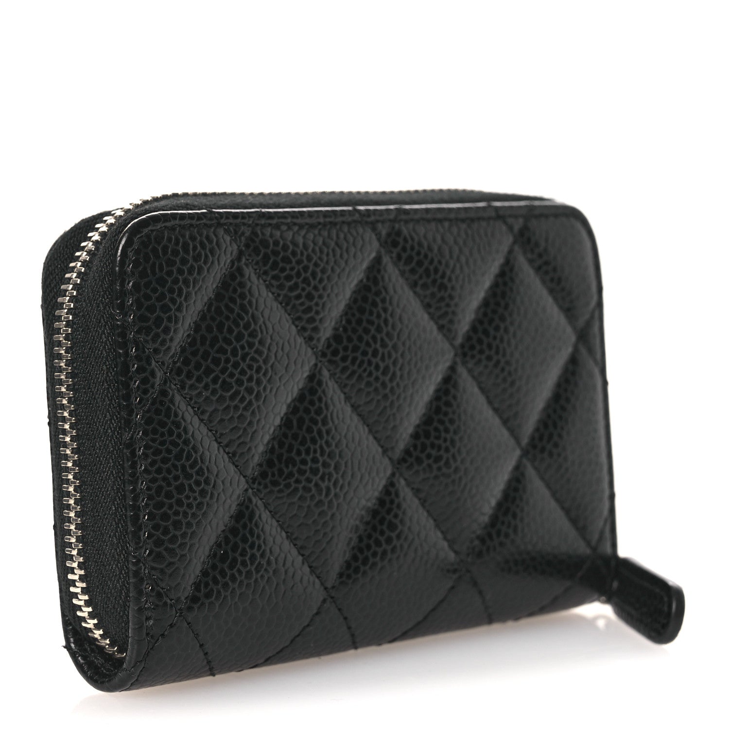 Chanel Caviar Quilted Zip Coin Purse Black 3 of 9