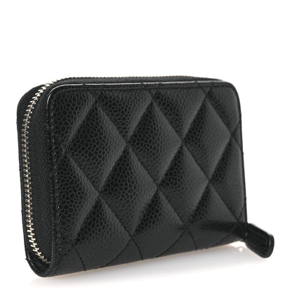 Chanel Caviar Quilted Zip Coin Purse Black 3 of 9
