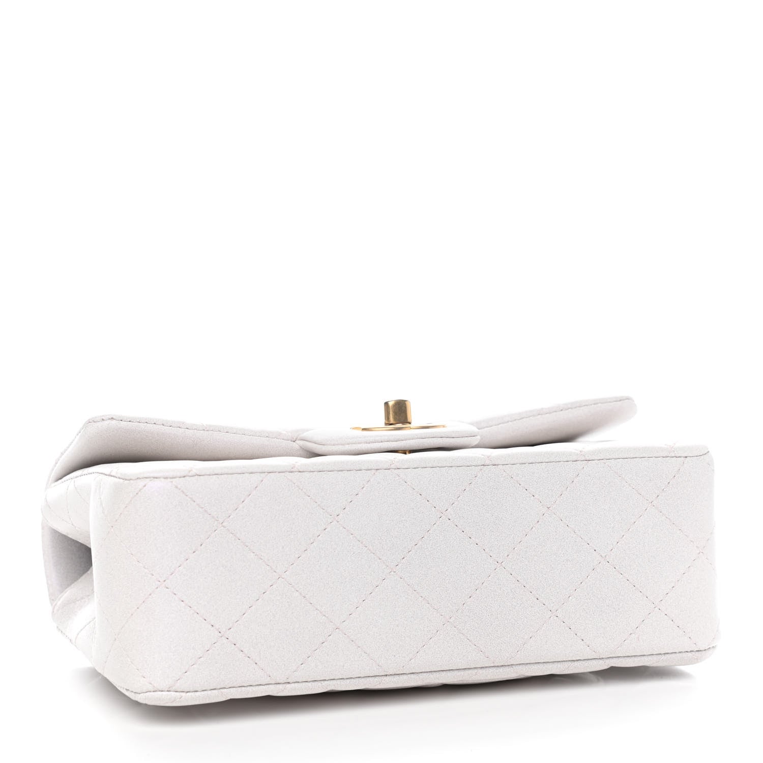 Chanel Iridescent Lambskin Quilted Mini Top Handle Rectangular Flap White 4 of 9