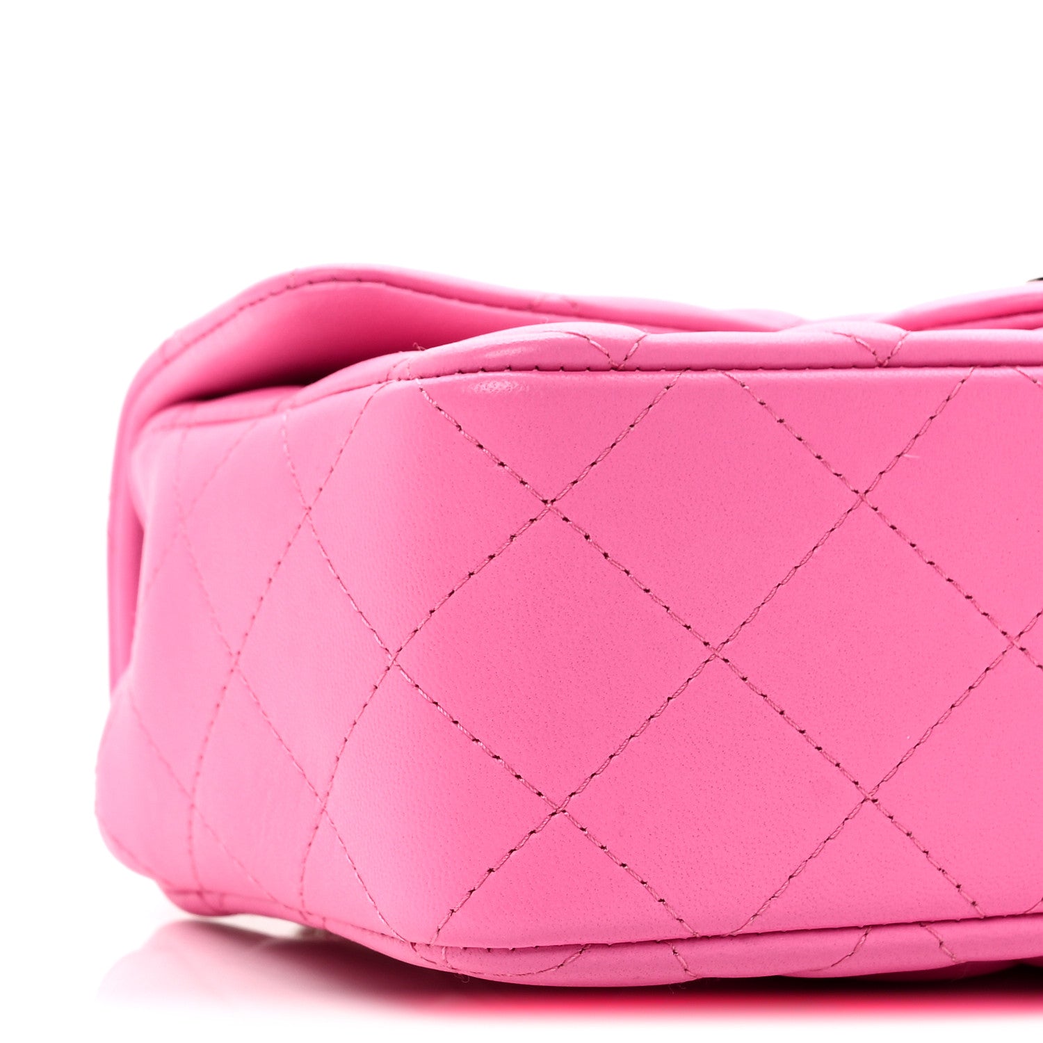 Chanel Lambskin Quilted Mini Rectangular Flap Neon Pink 9 of 11