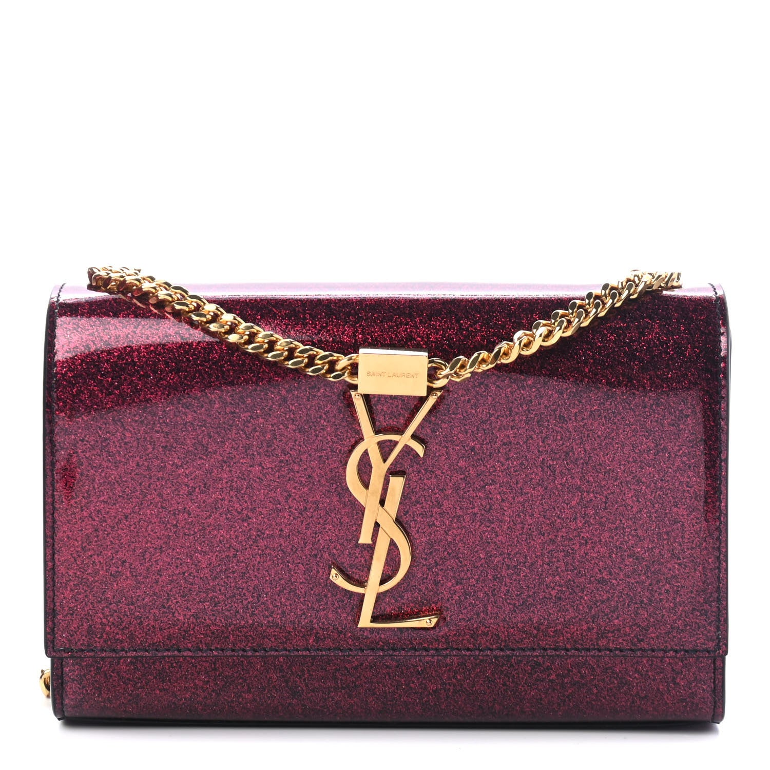 Saint Laurent Patent Glitter Small Monogram Kate Bright Fuchsia 1 of 4