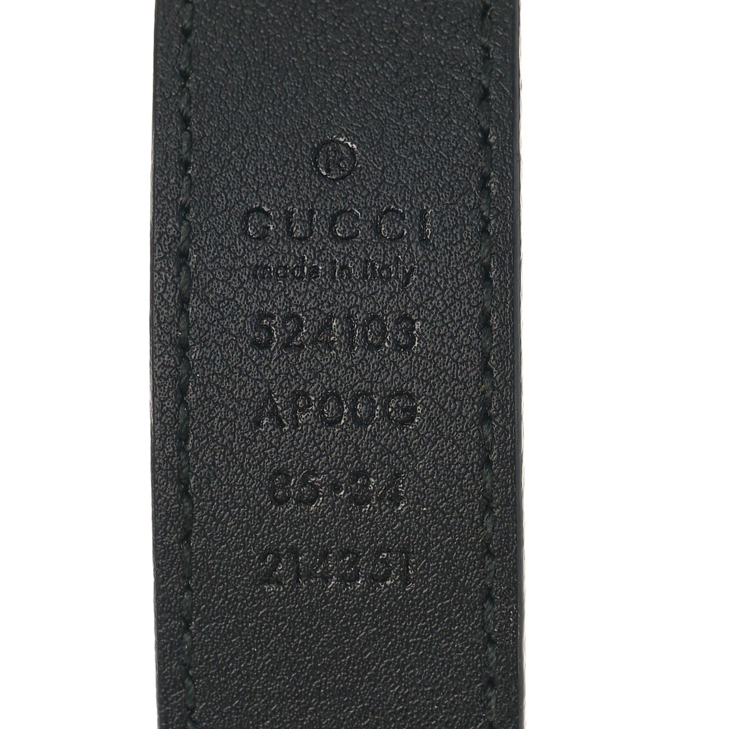 Moon Calfskin Torchon Double G 25mm Belt 85 34 Black