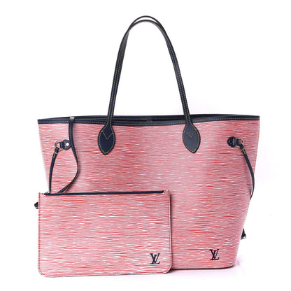 Louis Vuitton Epi Neverfull MM Denim Red 1 of 9