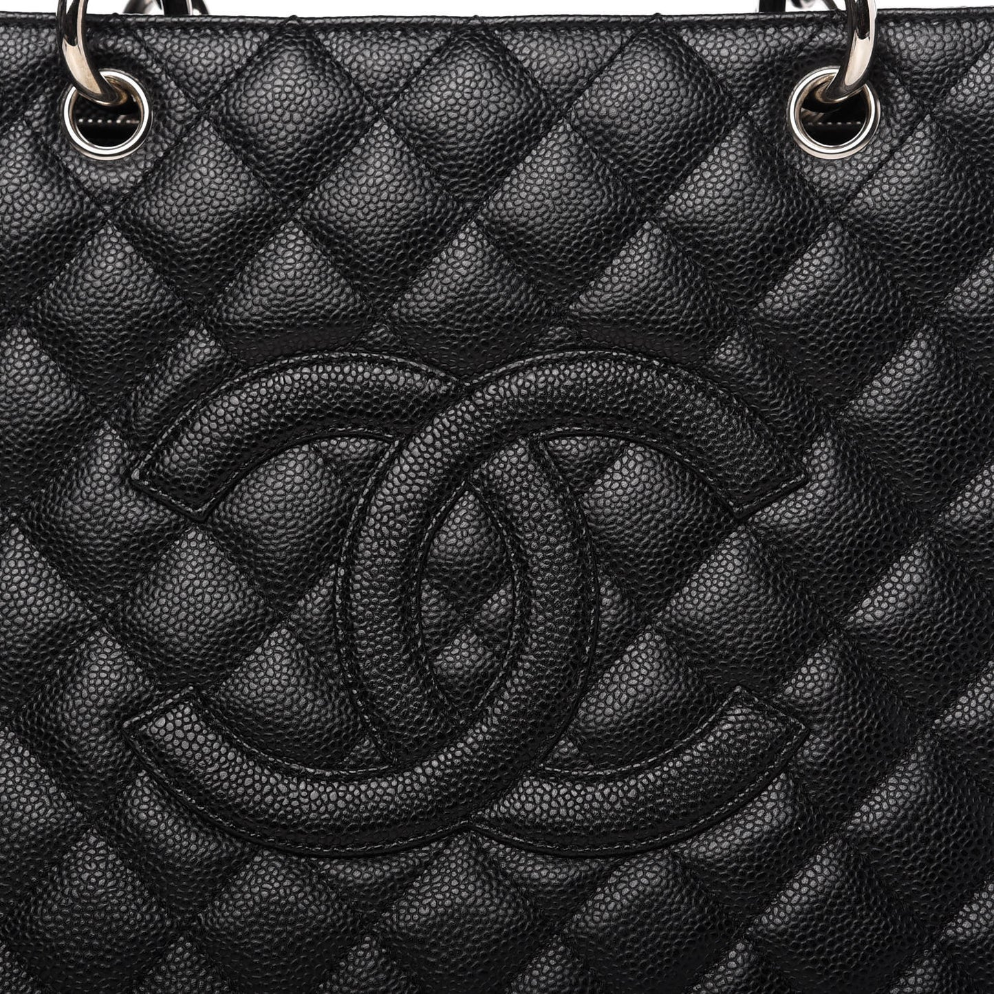Caviar Quilted Grand Shopping Tote GST Black