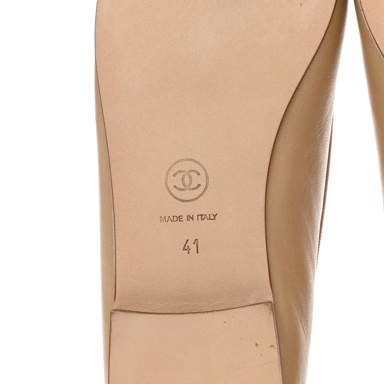 Chanel Lambskin Cap Toe CC Ballerina Flats 41 Beige 6 of 11