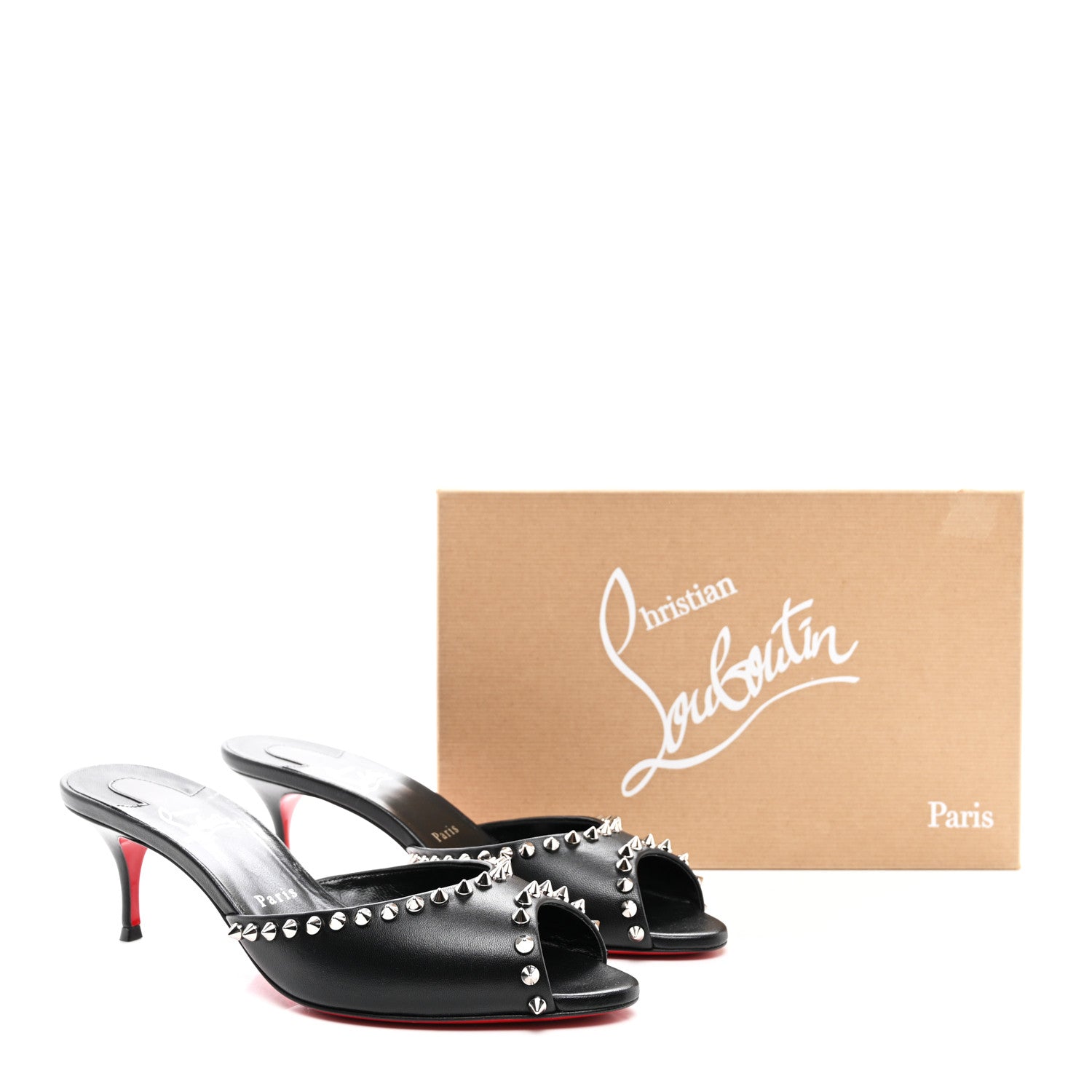 Christian Louboutin Nappa Spike Me Dolly 85 Sandals 40.5 Black 8 of 8