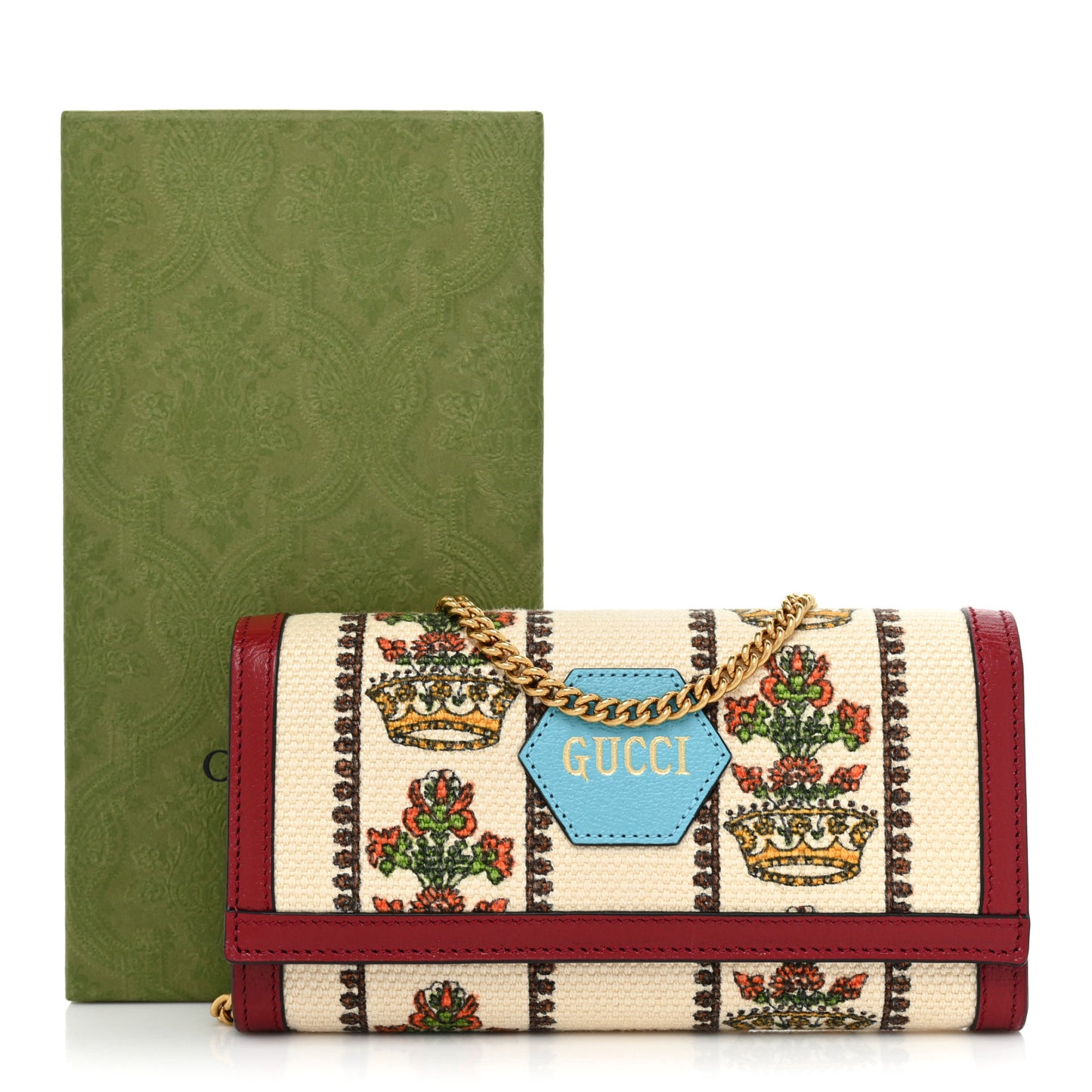 Canvas Calfskin 100 Centennial Music Chain Wallet Multicolor