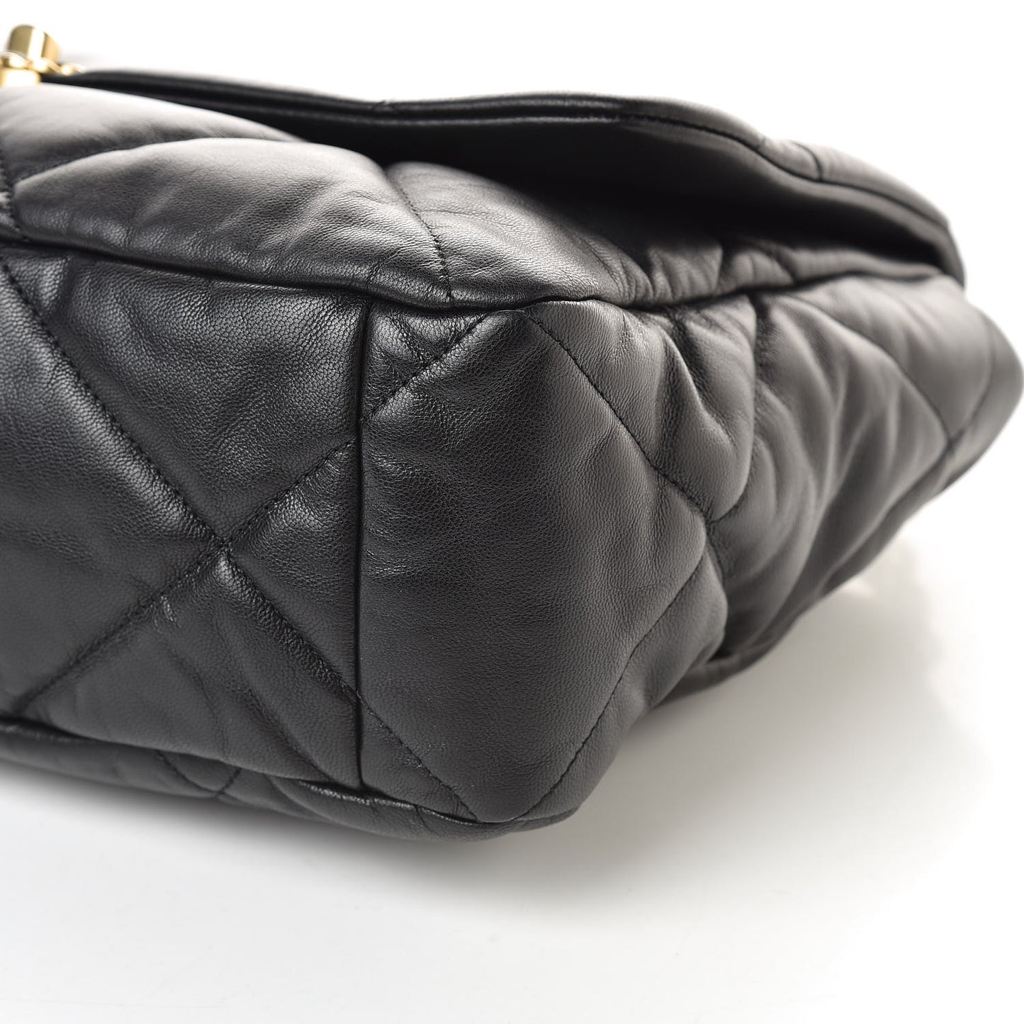 Goatskin Quilted Maxi 19 Flap Black