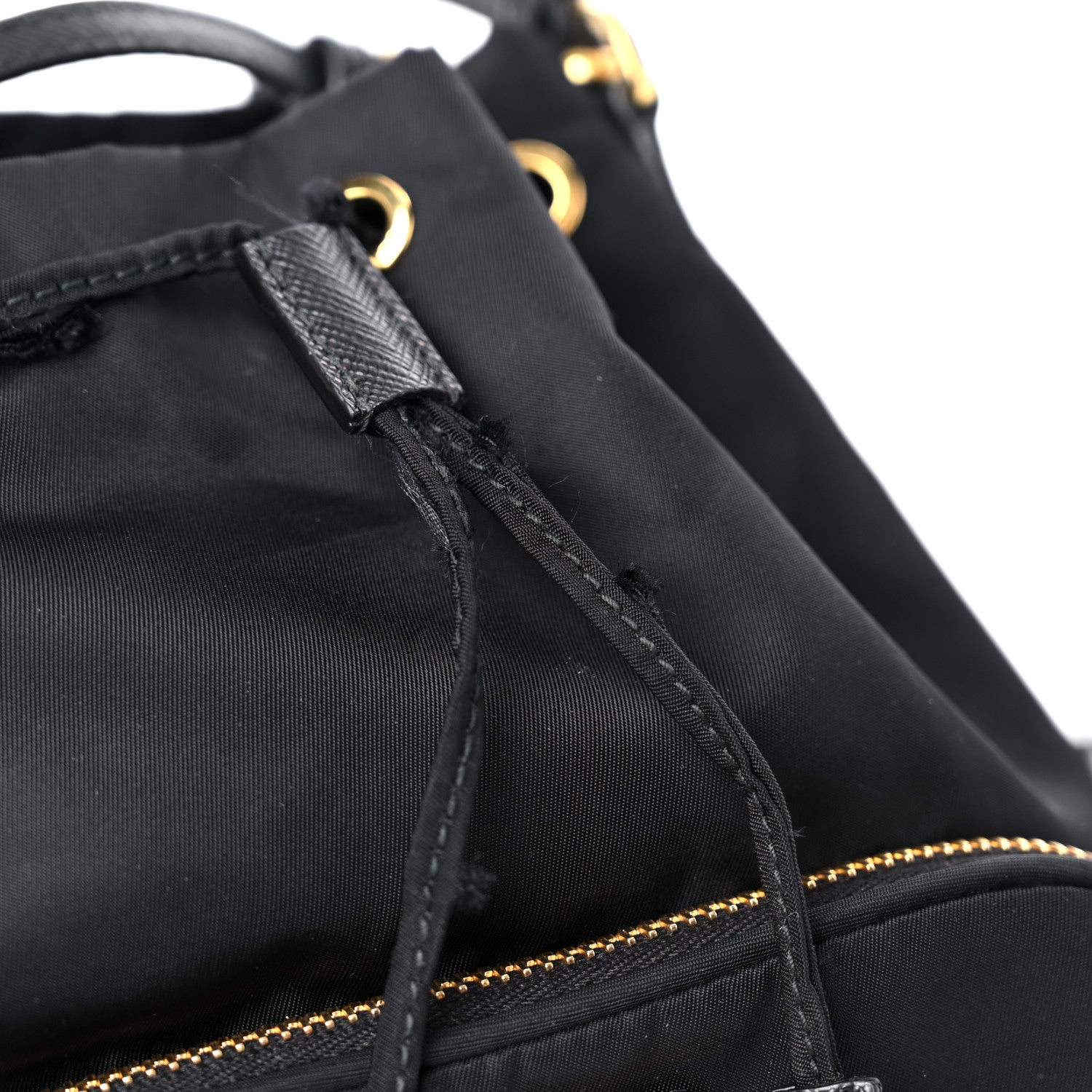 Prada Saffiano Tessuto Nylon Mini Bucket Crossbody Bag Black 16 of 18