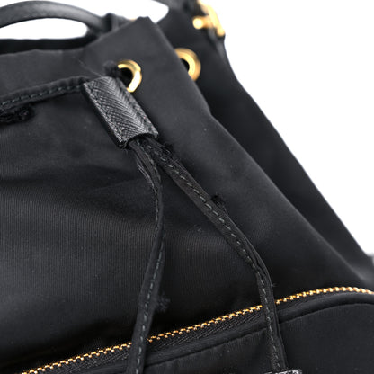 Prada Saffiano Tessuto Nylon Mini Bucket Crossbody Bag Black 16 of 18