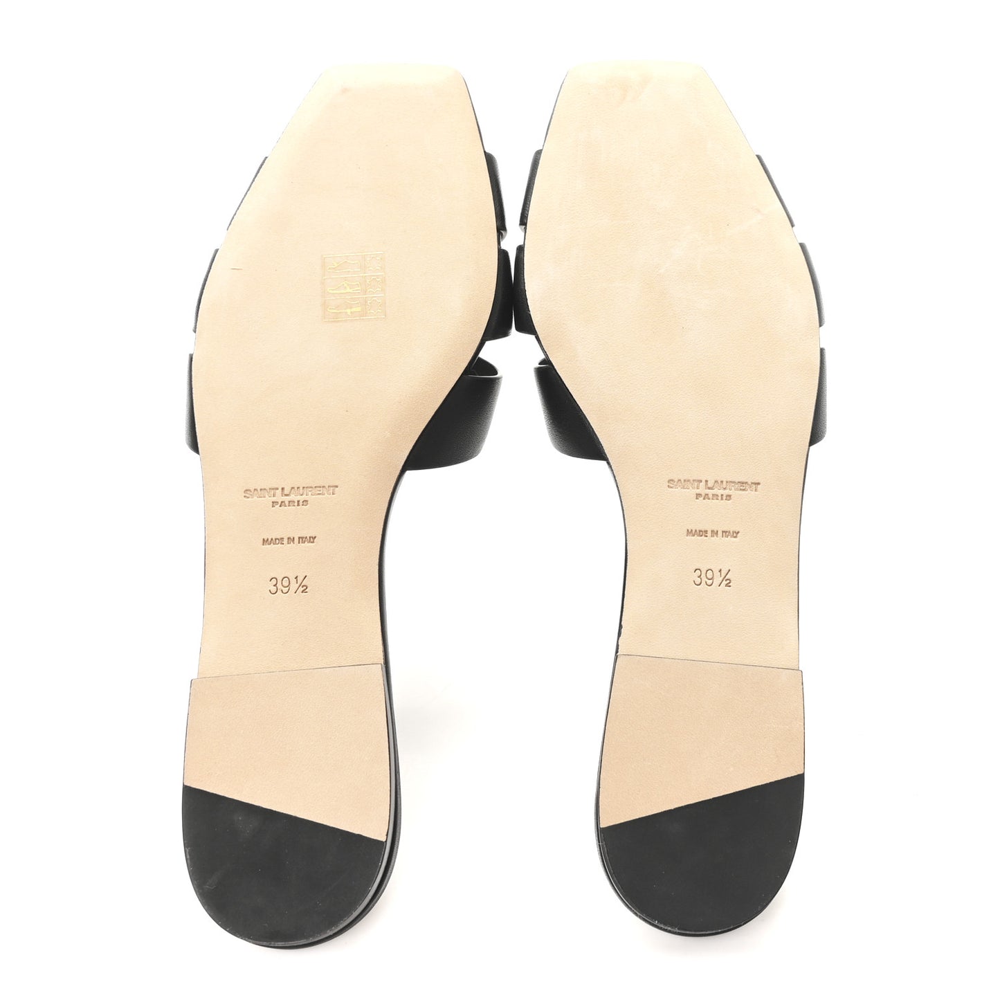Calfskin Tribute 05 Slide Sandals 39.5 Black