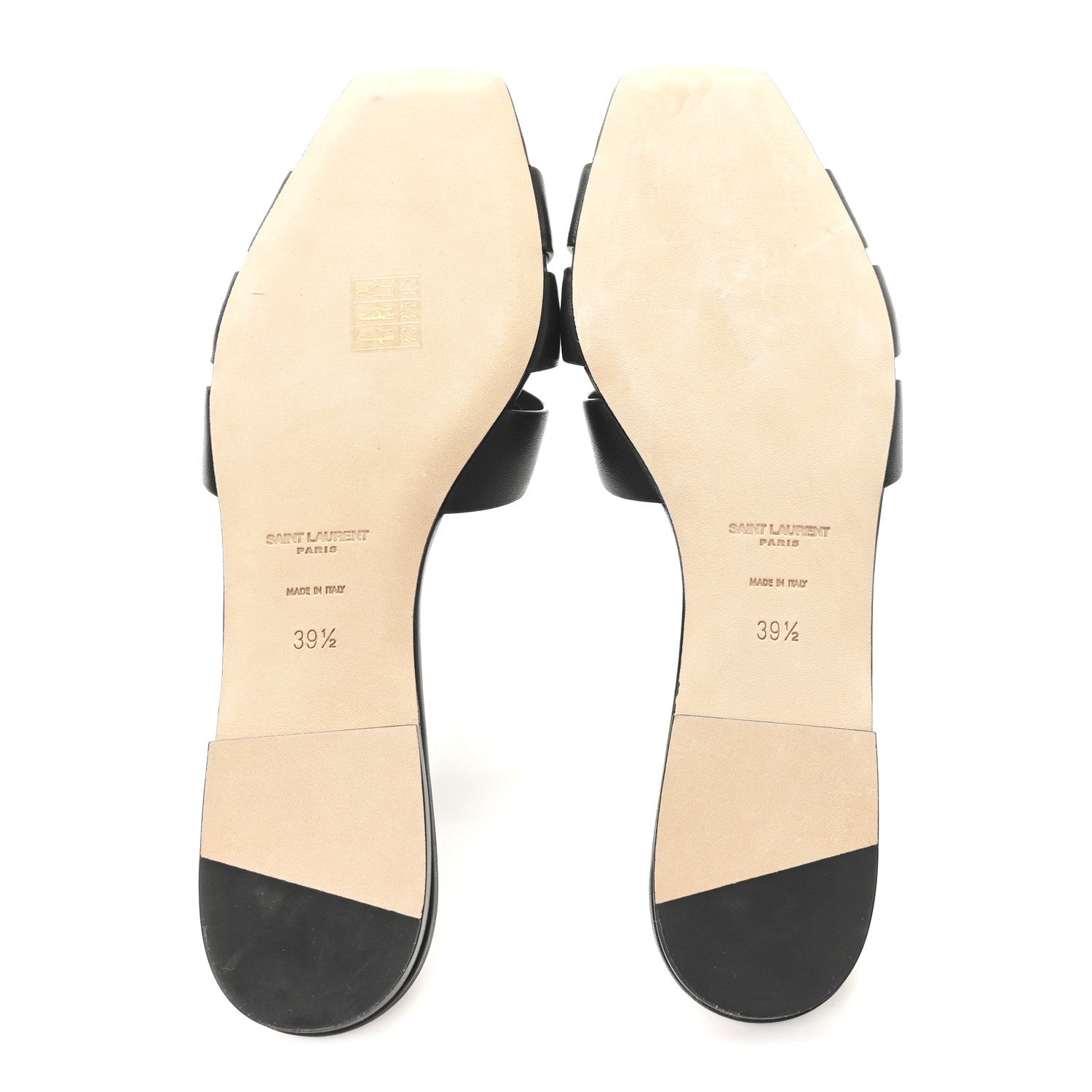 Saint Laurent Calfskin Tribute 05 Slide Sandals 39.5 Black 6 of 9