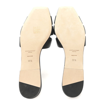 Saint Laurent Calfskin Tribute 05 Slide Sandals 39.5 Black 6 of 9