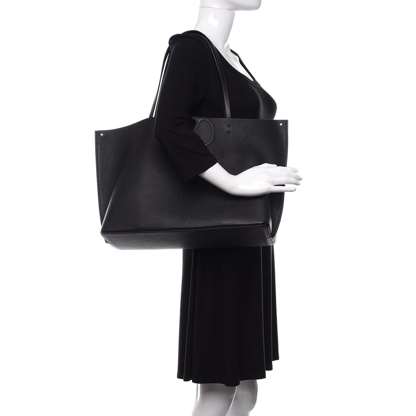 Calfskin Large Vlogo Tote Black