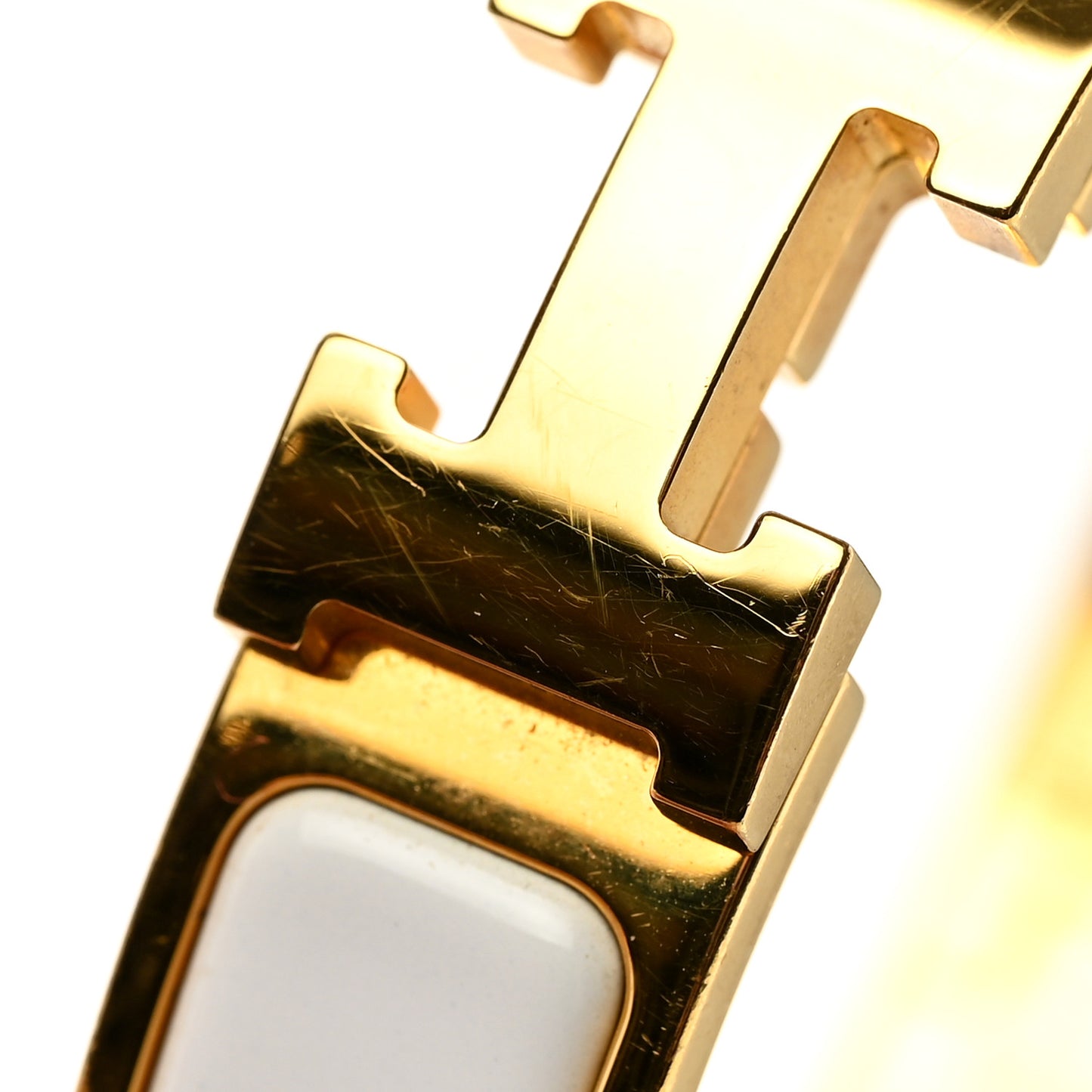 Enamel Narrow Clic Clac H Bracelet PM White