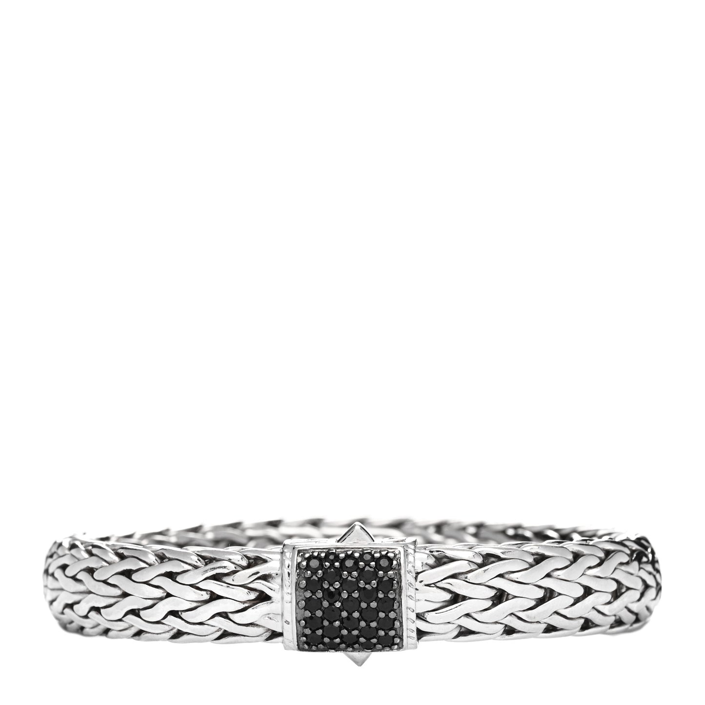 Sterling Silver Black Sapphire 11mm Classic Chain Bracelet