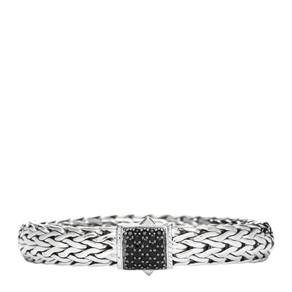 John Hardy Sterling Silver Black Sapphire 11mm Classic Chain Bracelet 1 of 3