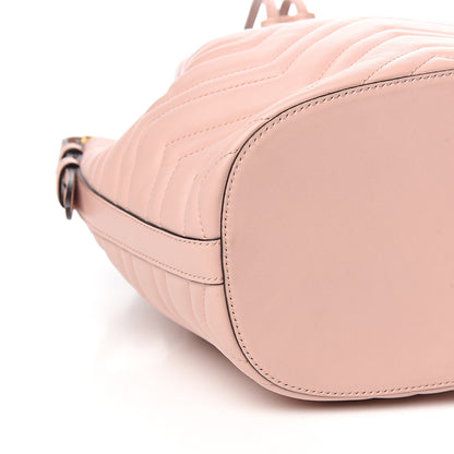 Gucci Calfskin Matelasse Sylvie Web GG Marmont Bucket Bag Perfect Pink 7 of 9