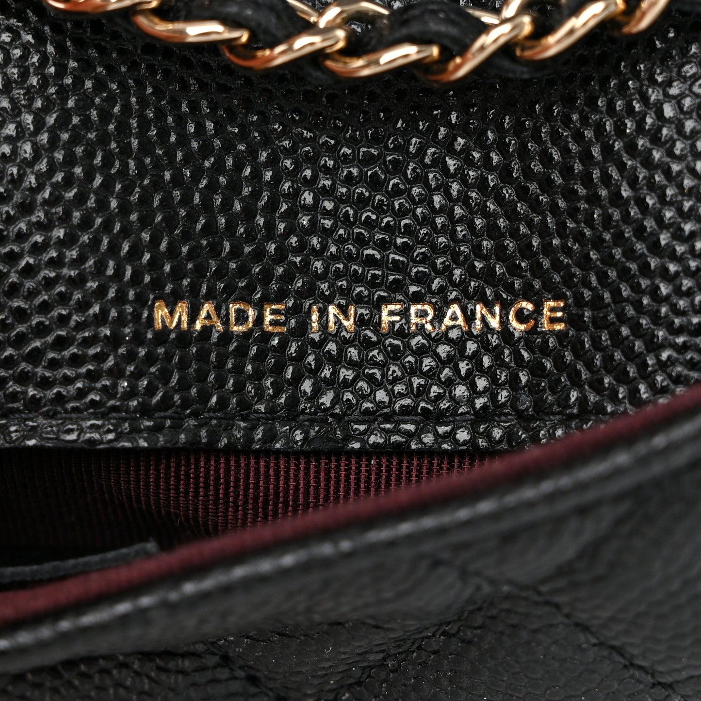 Caviar Quilted Mini Chain Belt Bag Black