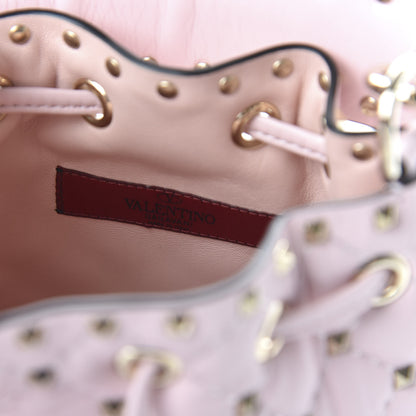 Valentino Garavani Nappa Mini Rockstud Spike Bucket Bag Rose Quartz 8 of 9