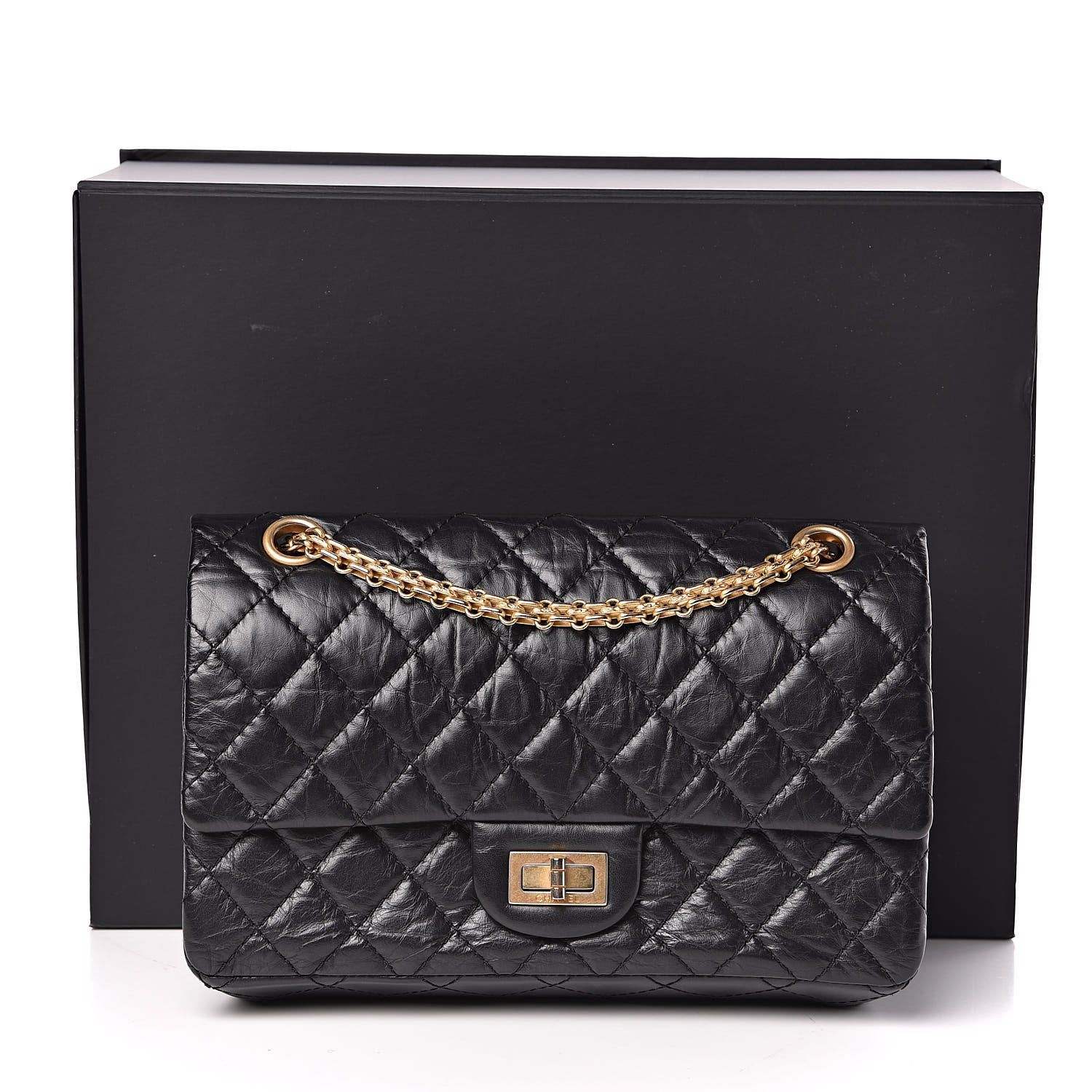 Chanel Aged Calfskin Quilted 2.55 Reissue 225 Flap Black 14 of 14