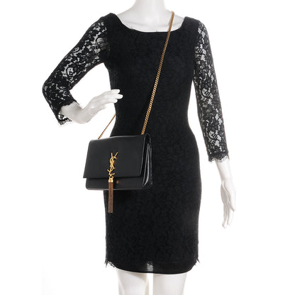 Saint Laurent Calfskin Medium Classic Monogram Kate Tassel Satchel Black 2 of 8