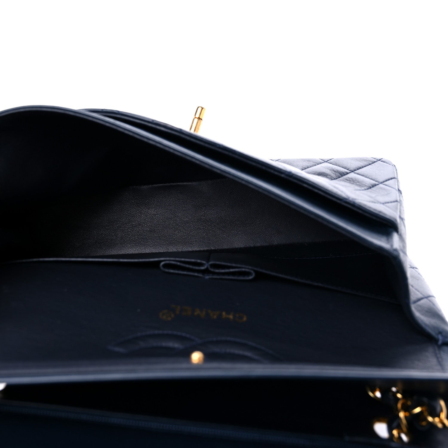 Chanel Lambskin Quilted Medium Double Flap Navy 5 of 15