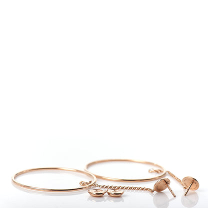 Hermes 18K Rose Gold Diamond Ex-Libris Earrings 3 of 5