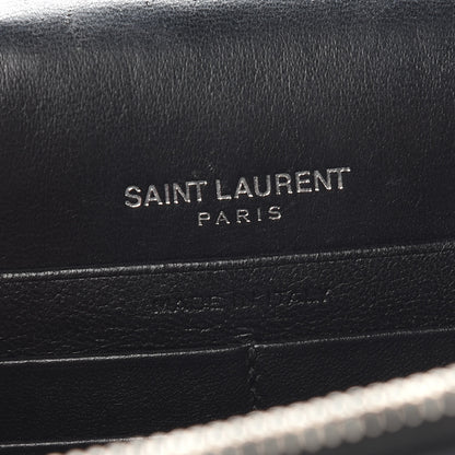 Saint Laurent Calfskin Crocodile Embossed Kate Monogram Tassel Chain Wallet Black 6 of 14