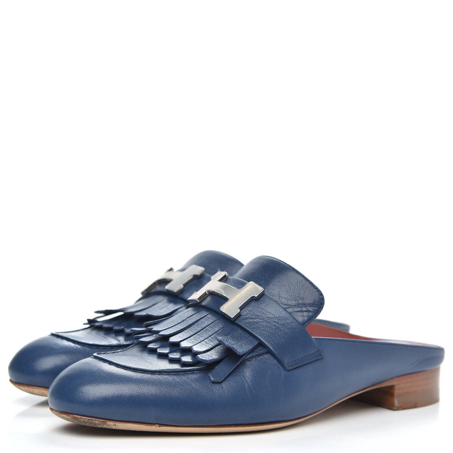 Goatskin Rivoli Mules 36 Bleu Maritime