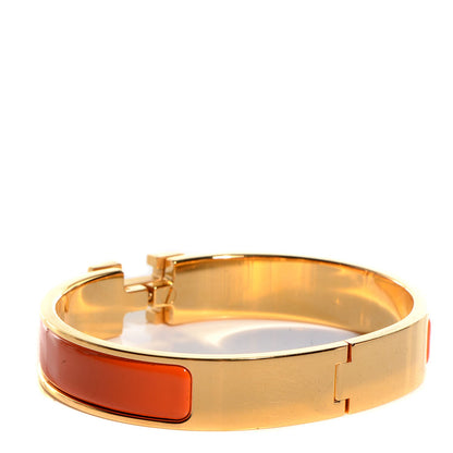 Hermes Enamel Narrow H Bracelet PM Orange 5 of 6