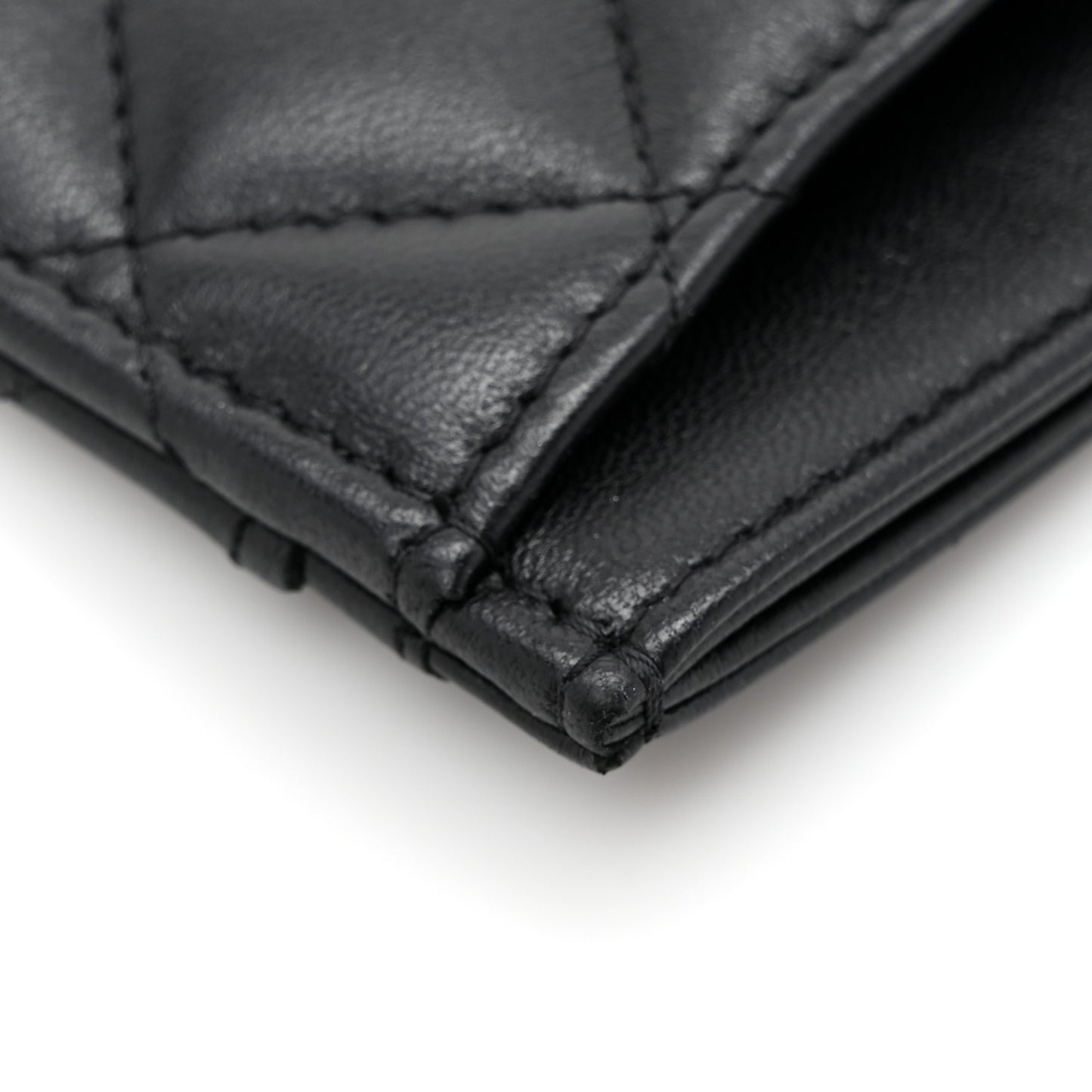 Lambskin Quilted Card Holder So Black