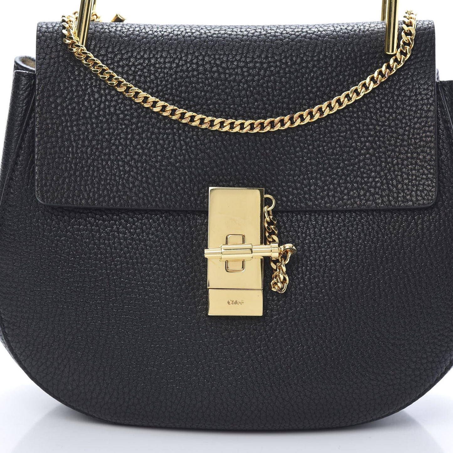 Grained Lambskin Drew Shoulder Bag Black