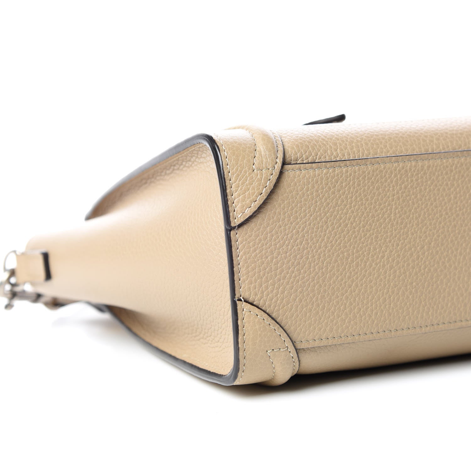 Celine Drummed Calfskin Nano Luggage Dune 5 of 12