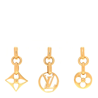 Louis Vuitton Metal Monogram Fleur Earrings Set of 3 Gold 1 of 5