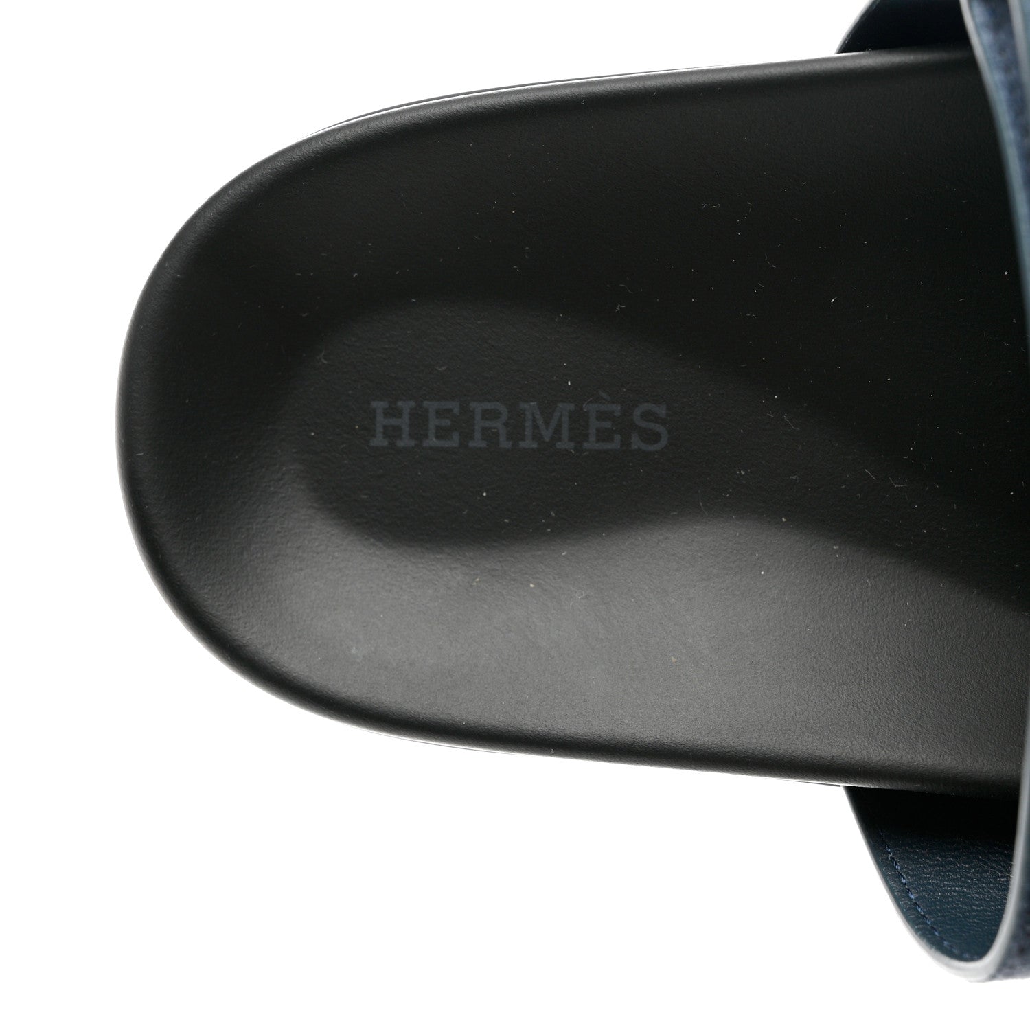 Hermes Suede Goatskin Womens Chypre Sandals 40.5 Bleu Celeste 7 of 8