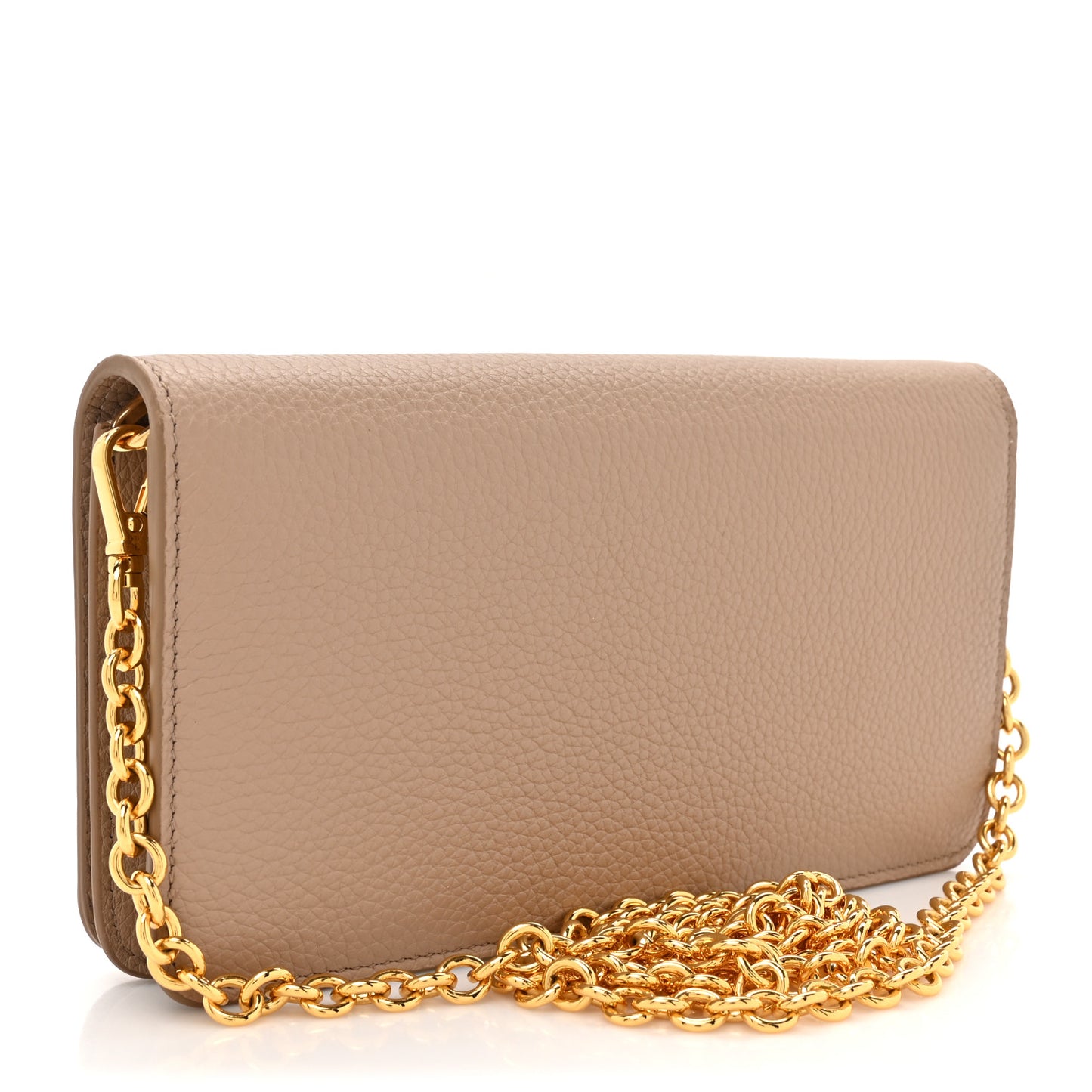 Vitello Daino Metal Chain Wallet Cammeo