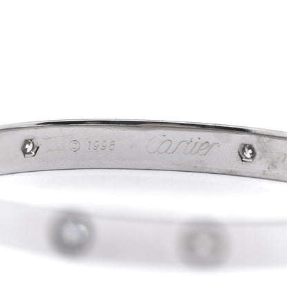 Cartier 18K White Gold 6 Diamond LOVE Bracelet 17 4 of 5