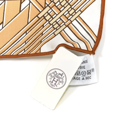 Hermes Silk Masan & Masan Scarf 90 White Beige Gris 2 of 4