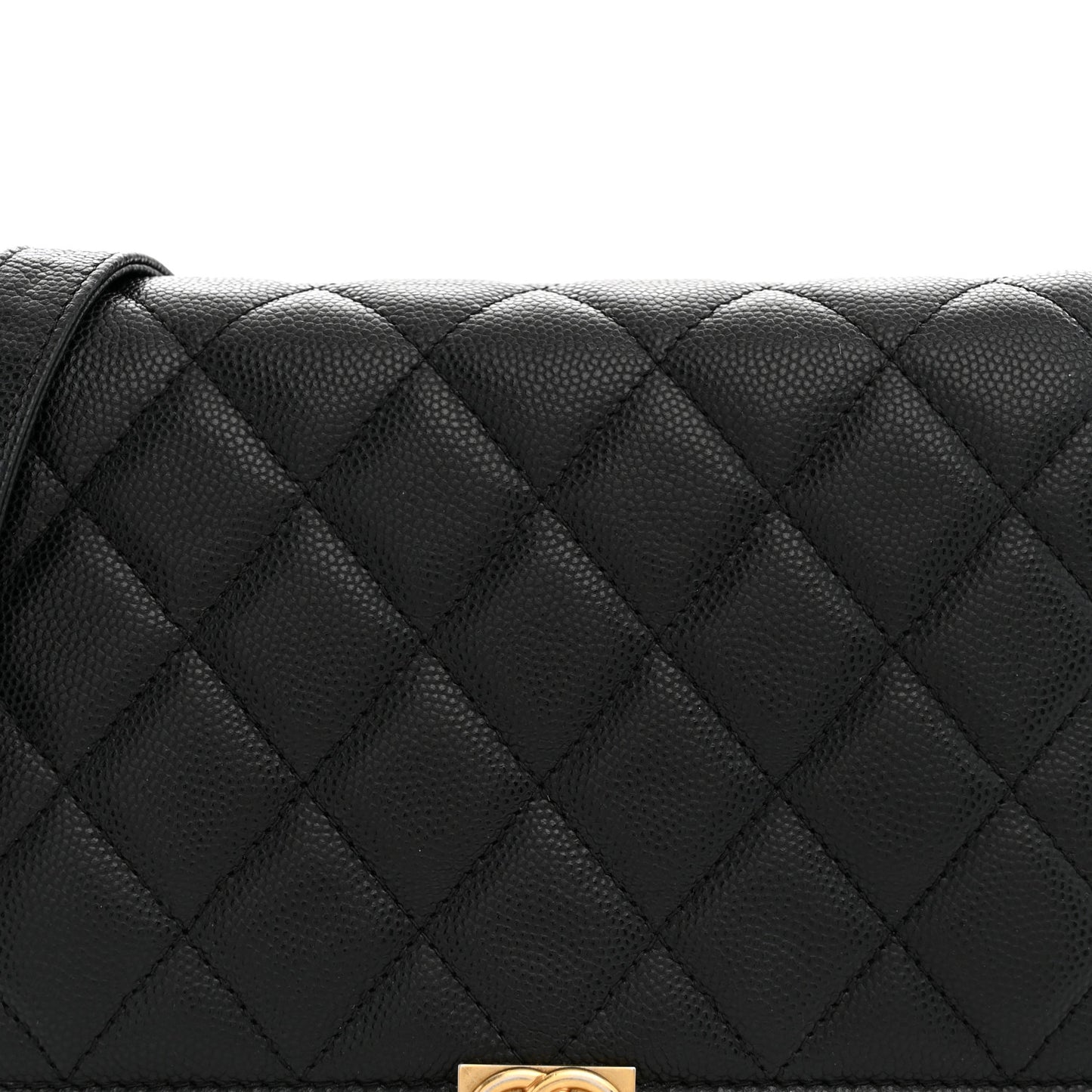 Caviar Quilted Boy Wallet On Chain WOC Black