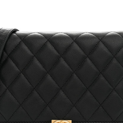 Chanel Caviar Quilted Boy Wallet On Chain WOC Black 8 of 11