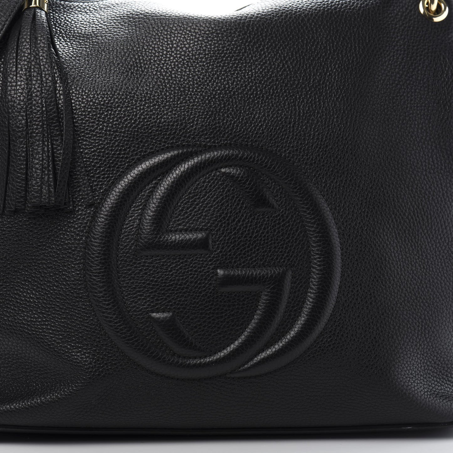 Pebbled Calfskin Large Soho Hobo Black
