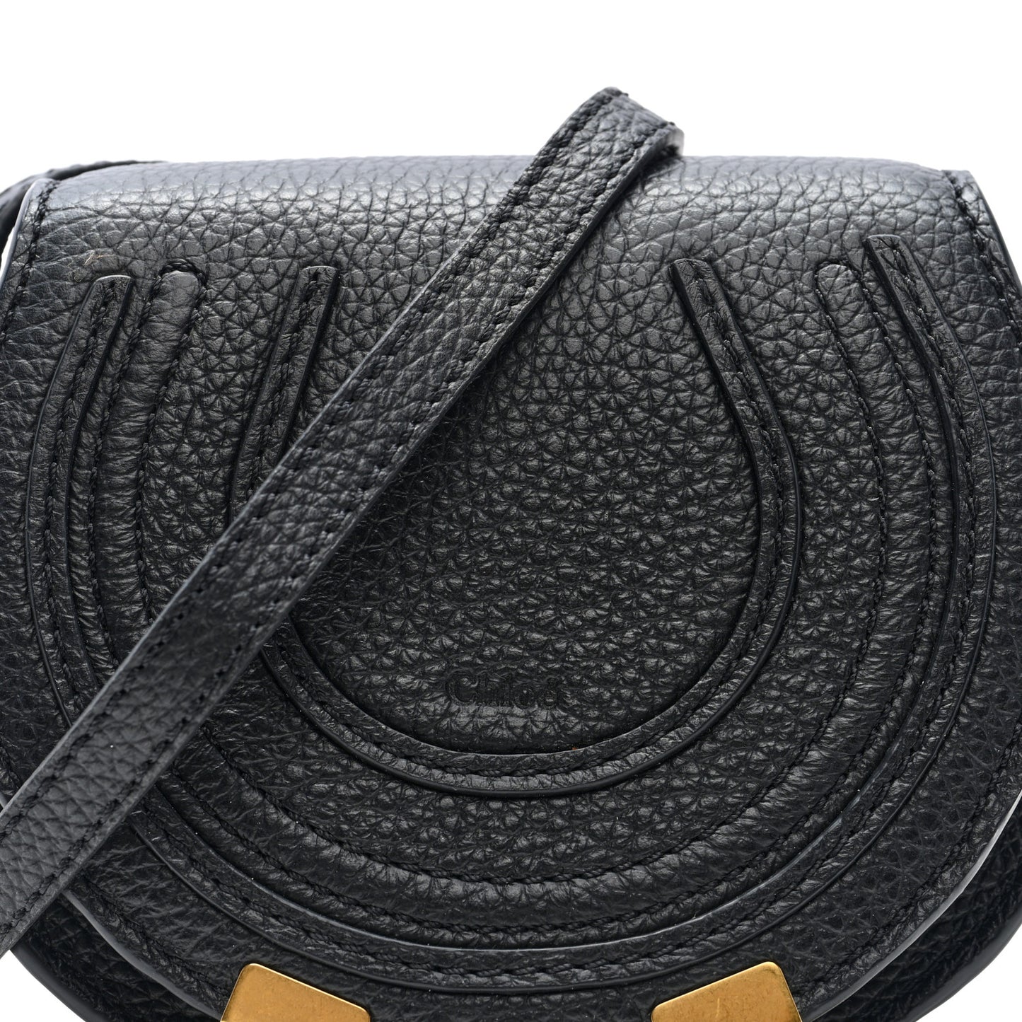 Calfskin Nano Marcie Saddle Bag Black