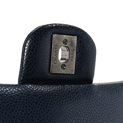 Chanel Caviar Quilted Medium Double Flap Navy 6 of 10