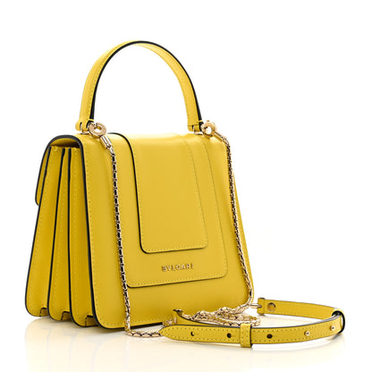Bulgari Calfskin Serpenti Forever Top Handle Yellow 3 of 9