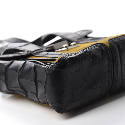 3.1 Phillip Lim 3.1 Calf Hair Calfskin Crocodile Embossed Mini Pashli Satchel Antique Grey Olive 6 of 10