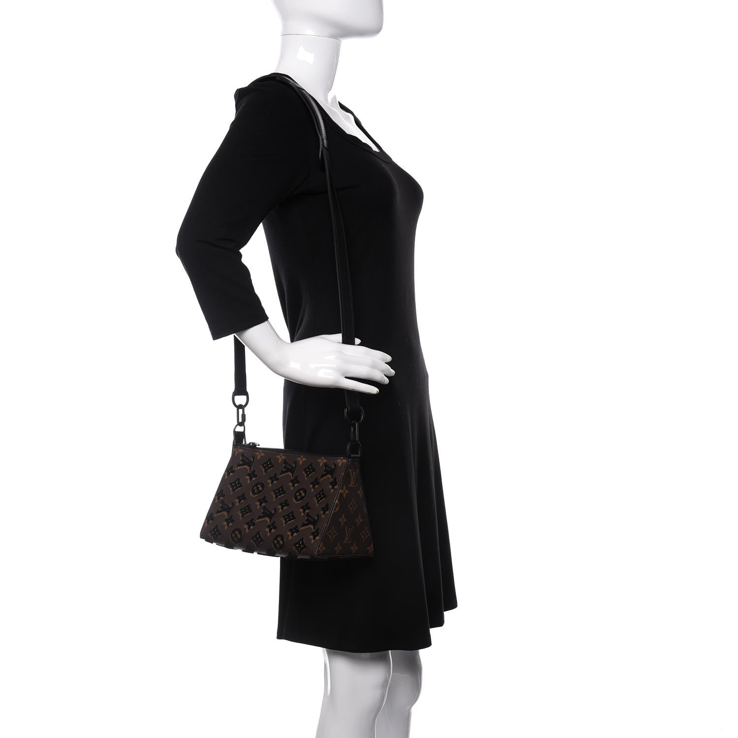 Louis Vuitton Monogram Tuffetage Triangle Messenger Black 2 of 12
