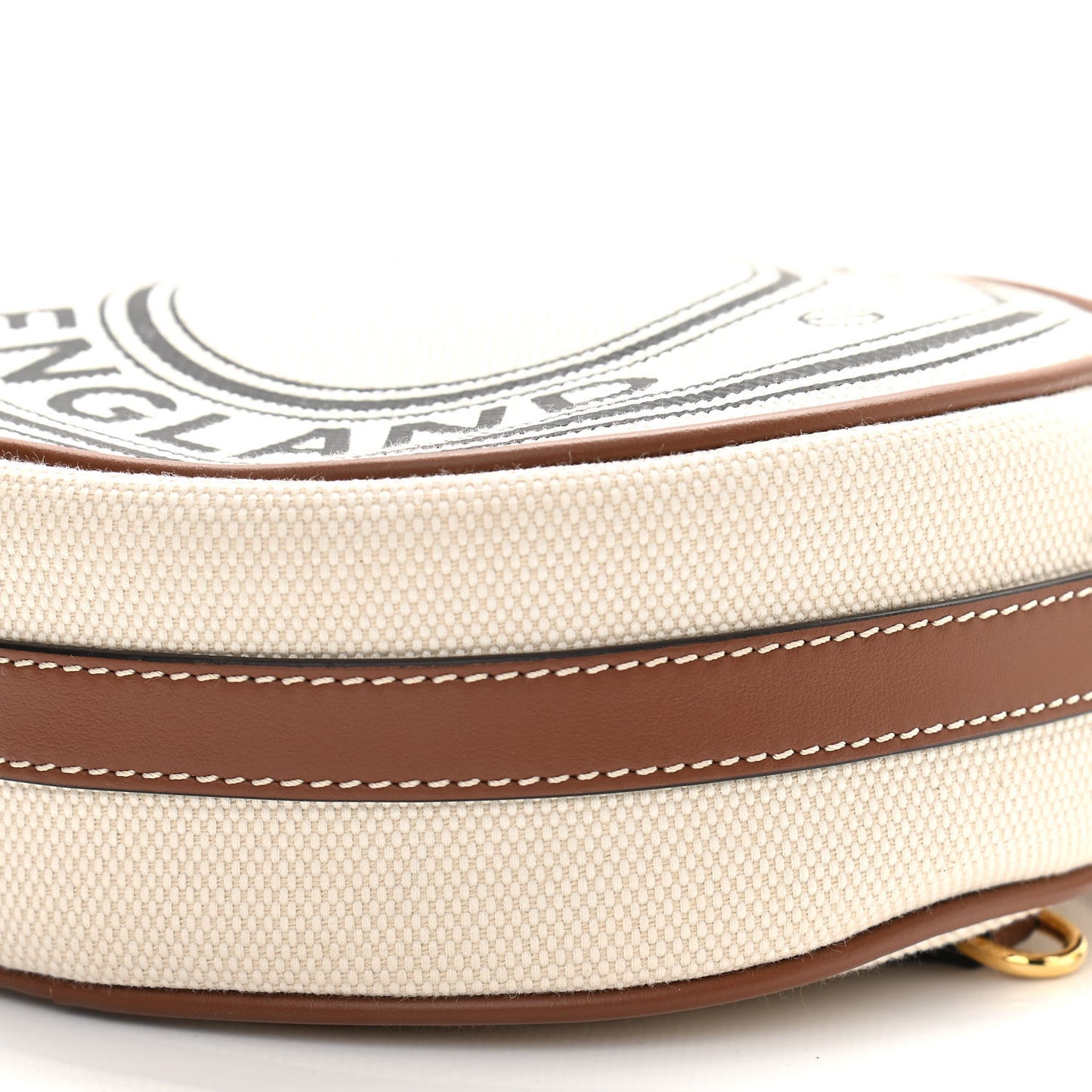 Cotton Canvas Mini Louise Crossbody Bag White Tan